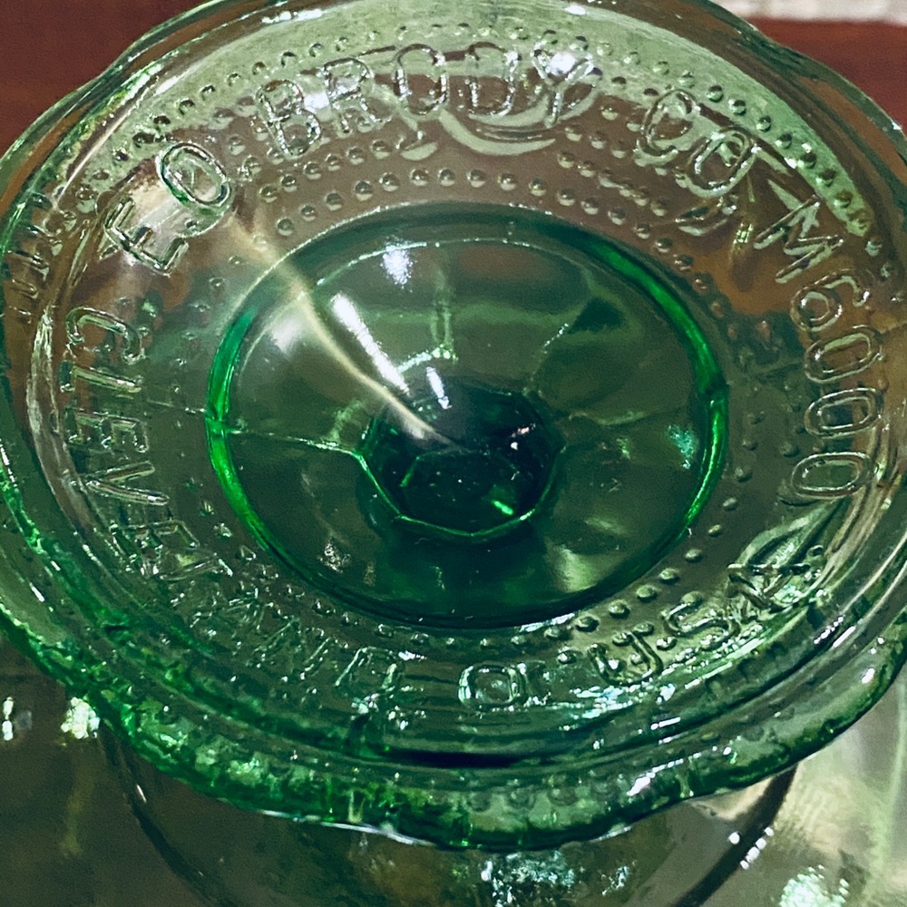 SOLD🌟3xHP🌟VTG Emerald Green Compote EO Brody USA - Picture 6 of 8